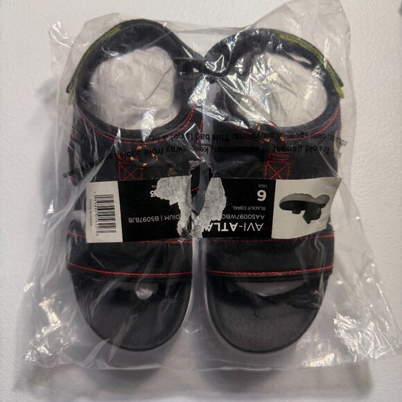 AVIA Black Coral Sport Sandals – Women’s Size 6 | Lightweight Adjustable Walking - Picture 2 of 5